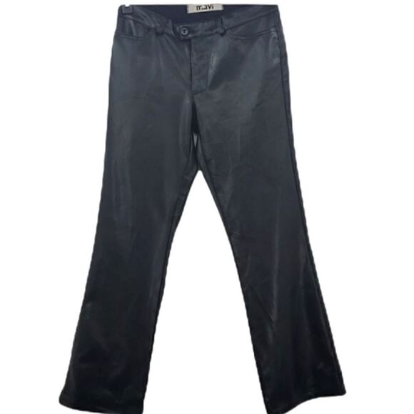Mavi Chrissy Black Faux Leather Pants  Boot Cut Leg, Front Pockets. Retro 31/30 - Picture 2 of 16